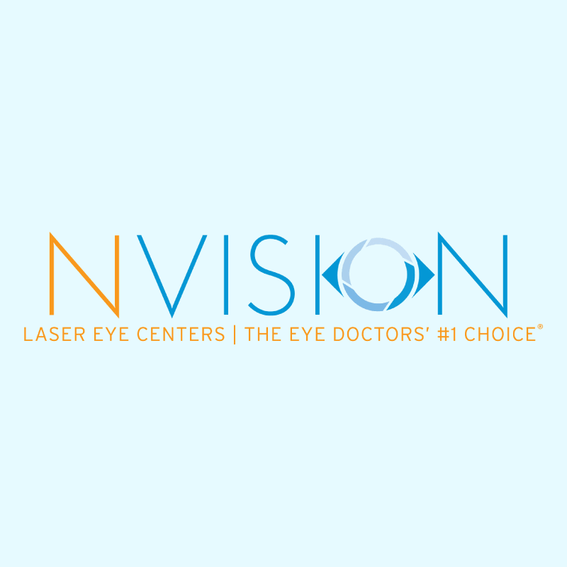 NVISION Eye Centers Logo NVISION Laser Eye Centers Logo on a light blue background