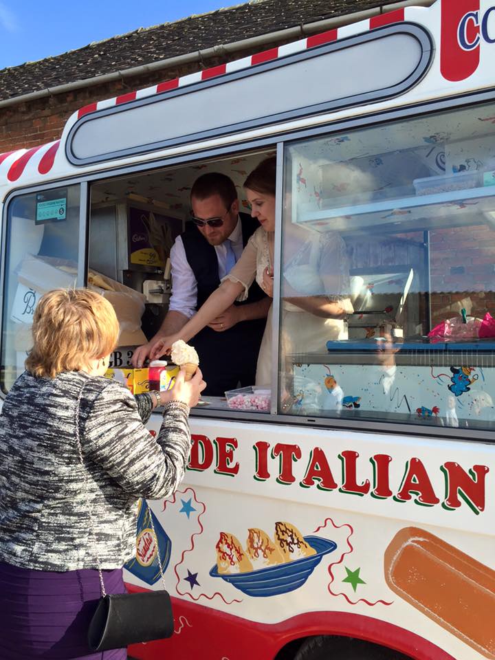 a lady buying ice cream
