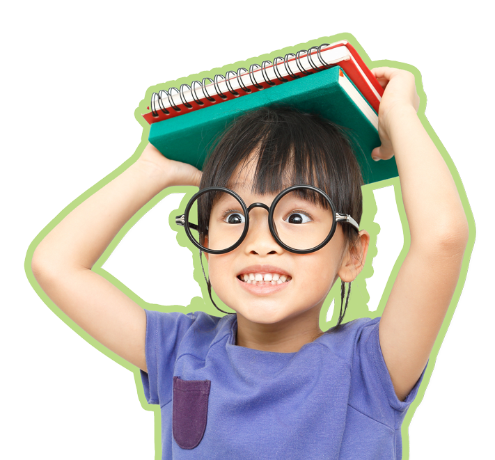 Preschooler Carrying Notebooks Over Head — Chicago, IL — Star Kids Math & Science Academy