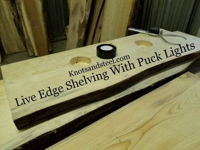 Puck lights installation in floating shelves