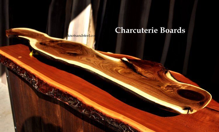 Extra large charcuterie board made with a live edge board.