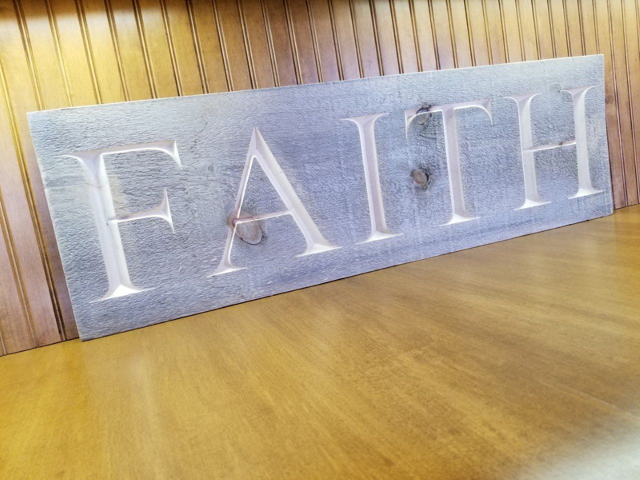 Sign for home or cottage made with barnboard in Rockwood, Ontario.