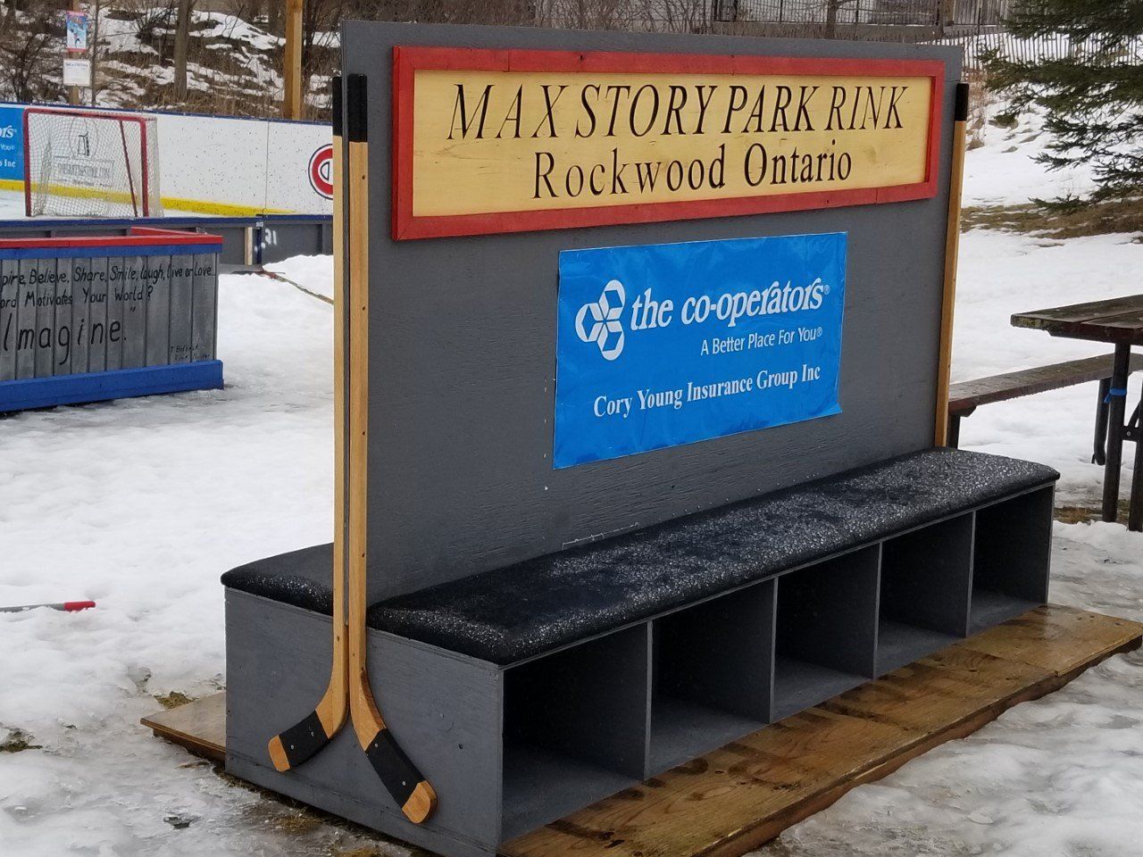 Hockey skating rink in Rockwood, Ontario. Close to the Rockwood conservation area.
