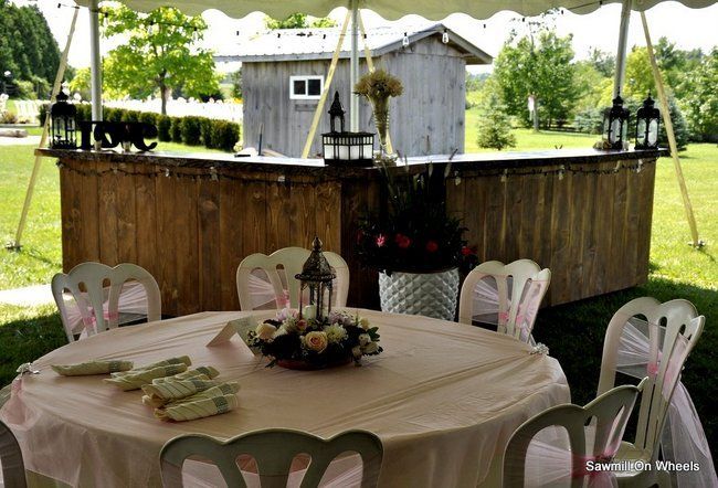 Wedding bar under the tent - outdoors in Guelph.