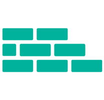 Teal brick wall icon.
