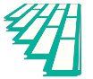 Green and white angled rectangular pattern, resembling planks or flooring.
