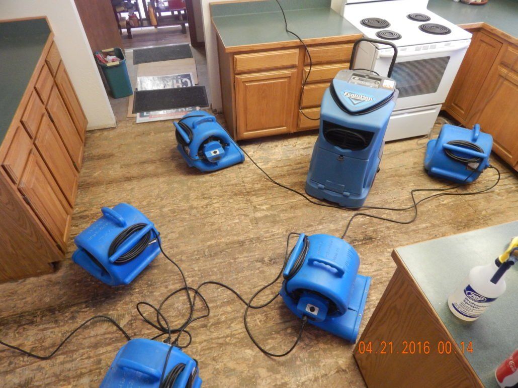 Drying Floor with Blowers — Flagstaff, AZ — Superior Restoration Services