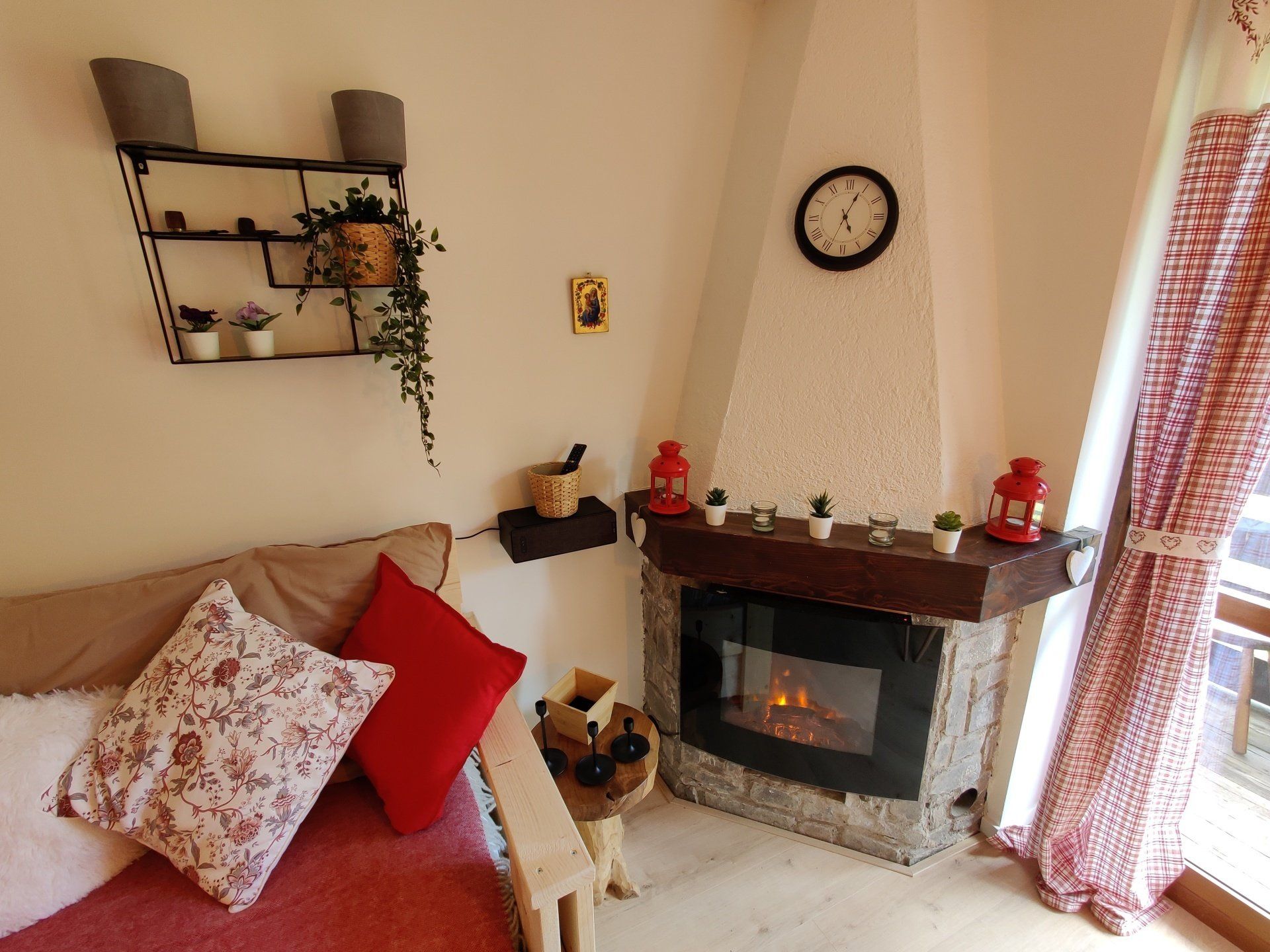 Fireplace with decorations