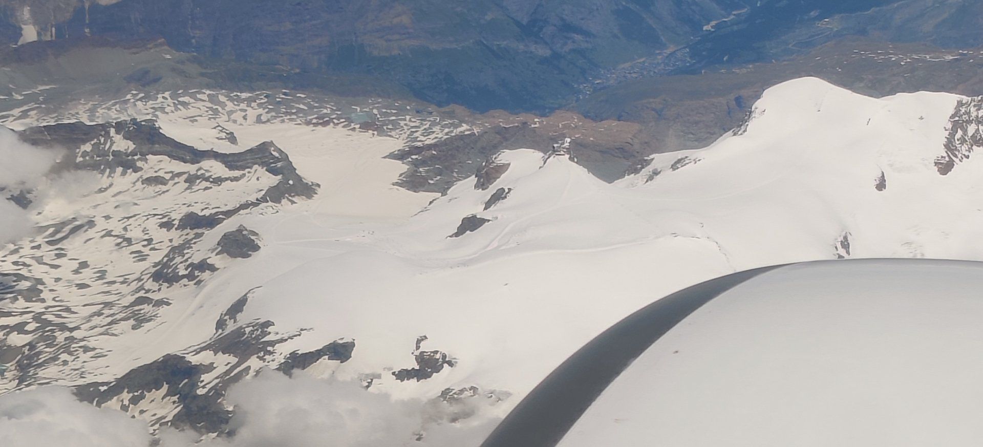 the mountains photographed from the air