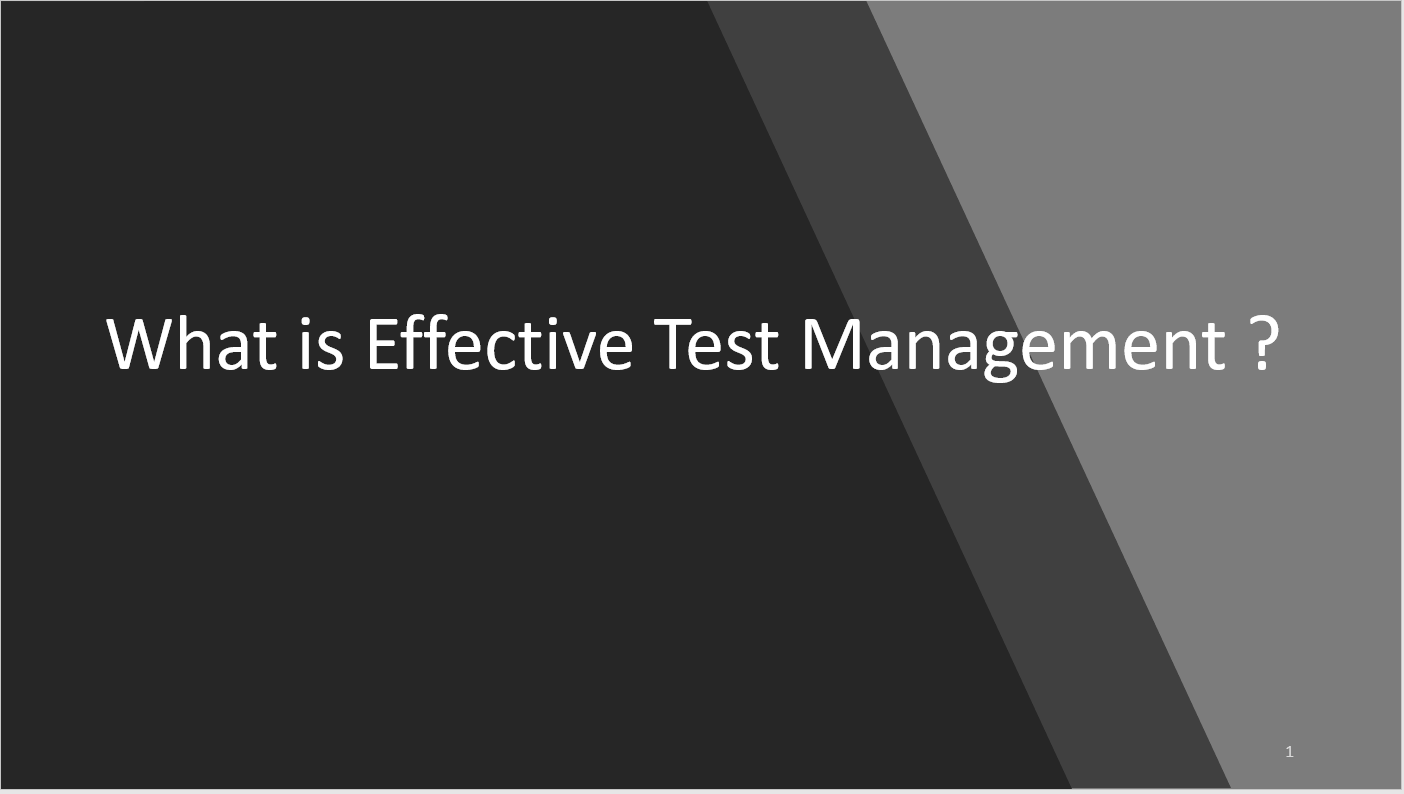 Delivering an Effective Test Process