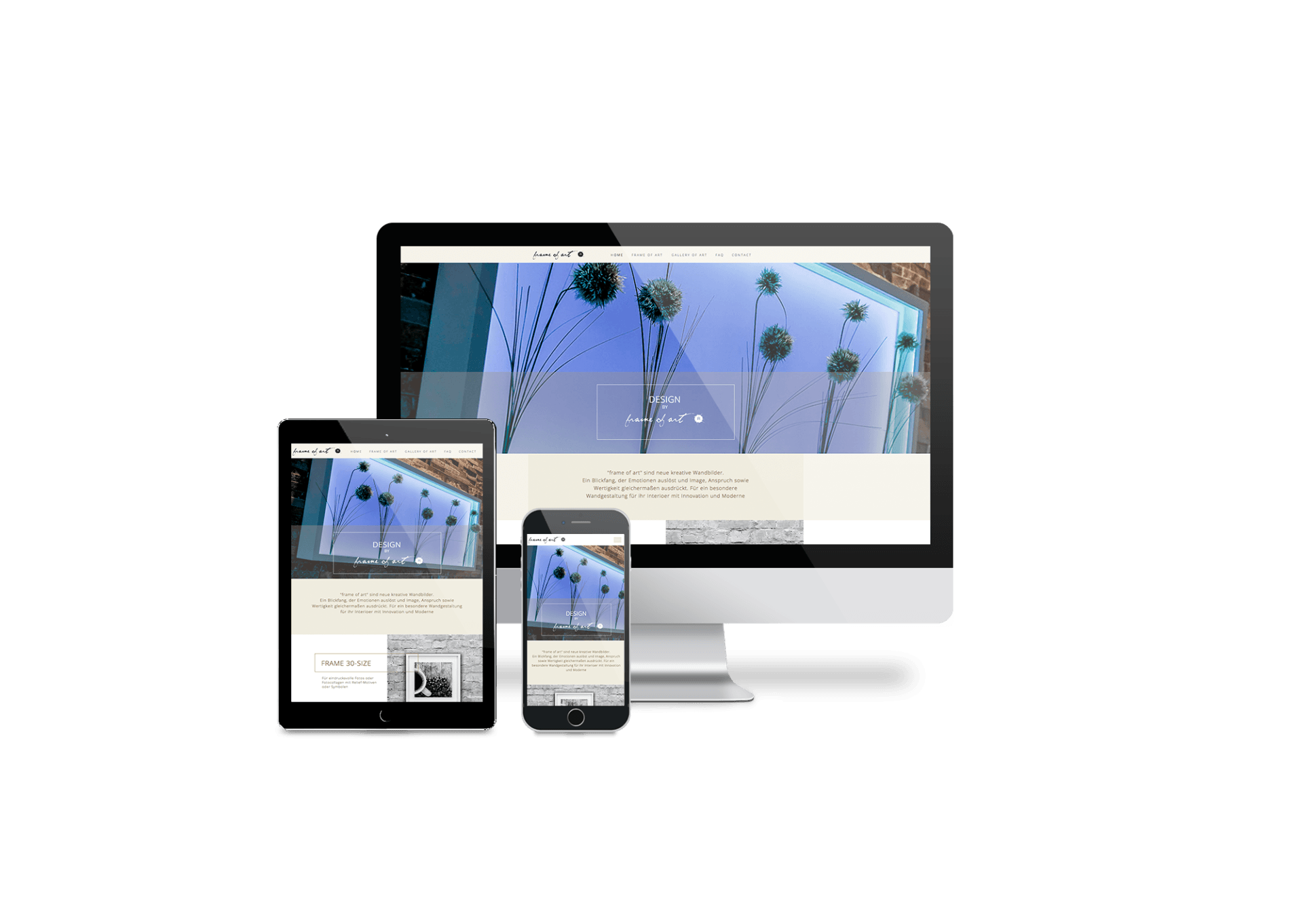 Auf einem Computer, einem Tablet oder einem Mobiltelefon wird eine Website angezeigt.