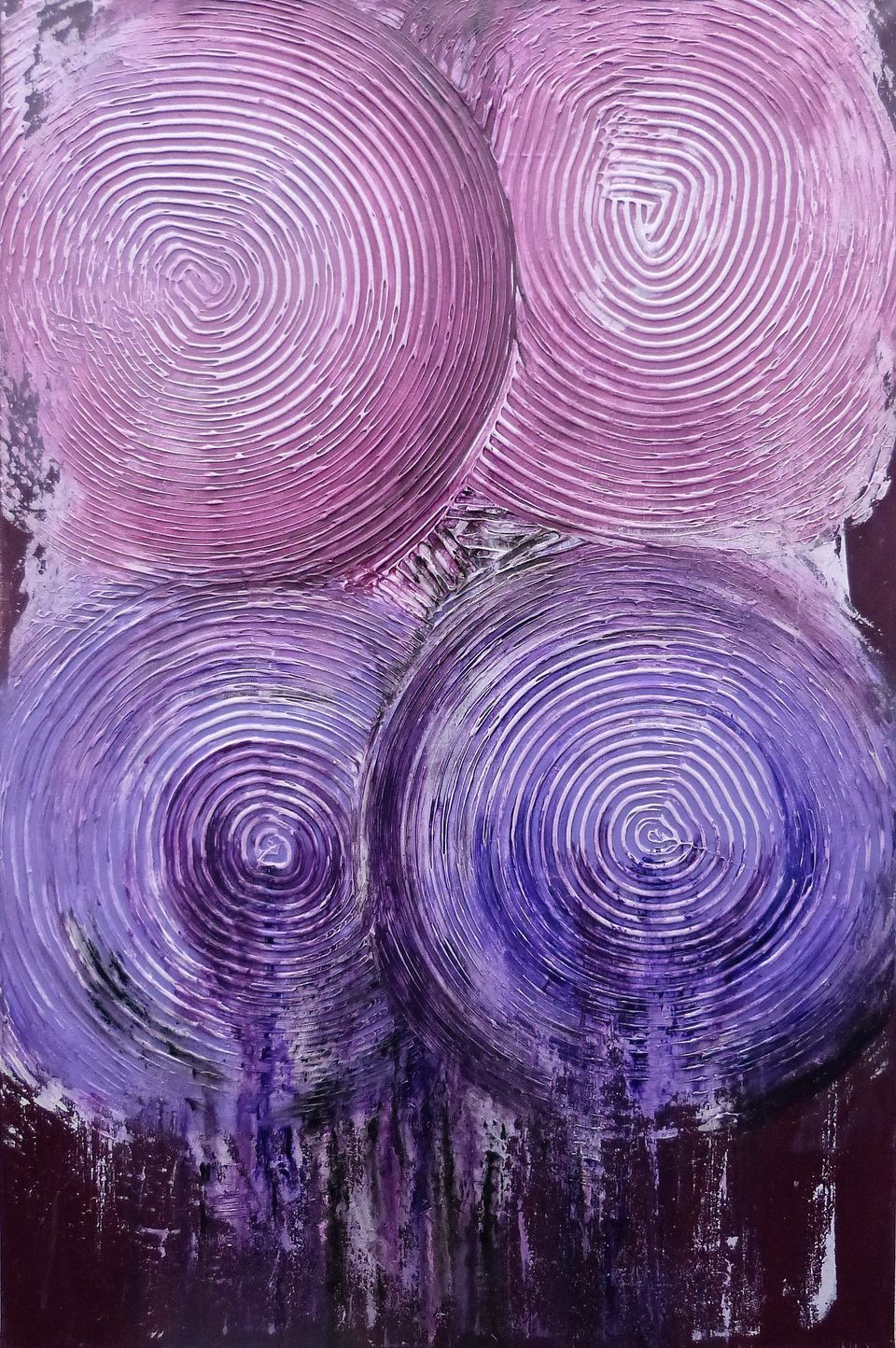 Acryl, Spachtelmasse auf Leinwand Zyklen