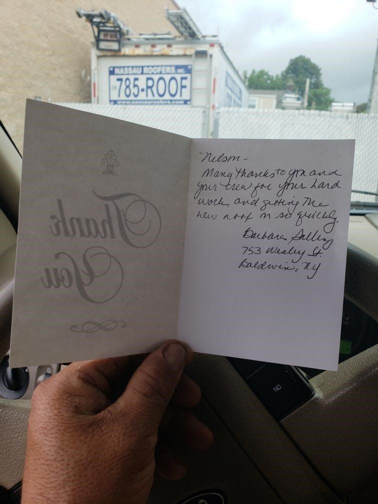 Customer Letter - Home Roof in East Meadow, New York