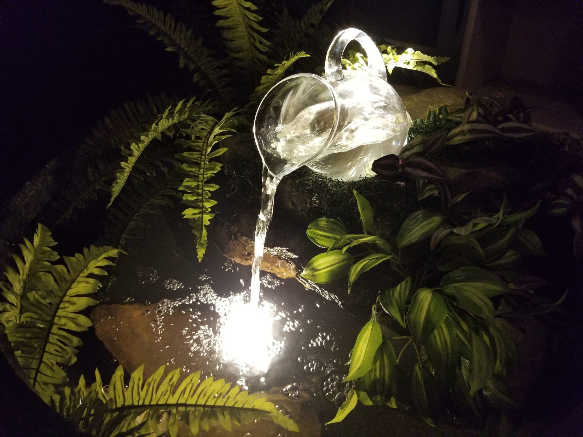 Waterfall Flow From Glass Jug — Red Lion, PA — Garden Creations LLC