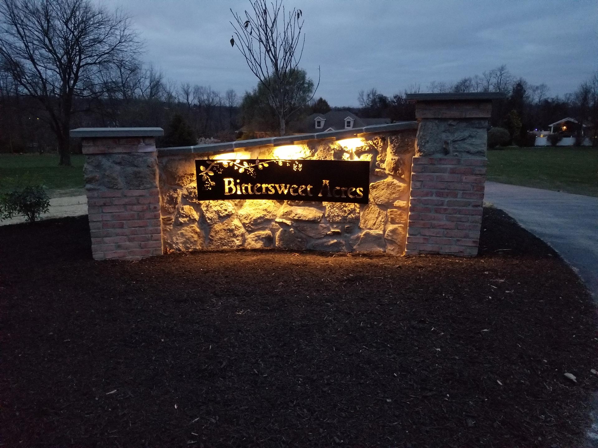 Background Lighting on House Address Plate — Red Lion, PA — Garden Creations LLC
