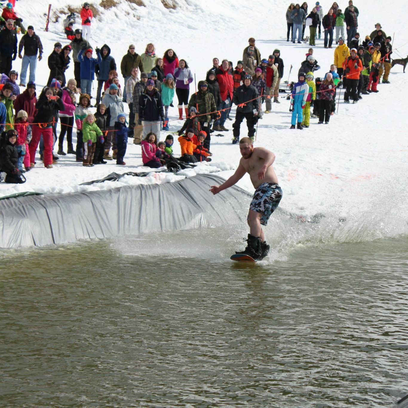 31st Annual Pond Skim event at Burke Mountain in Vermont