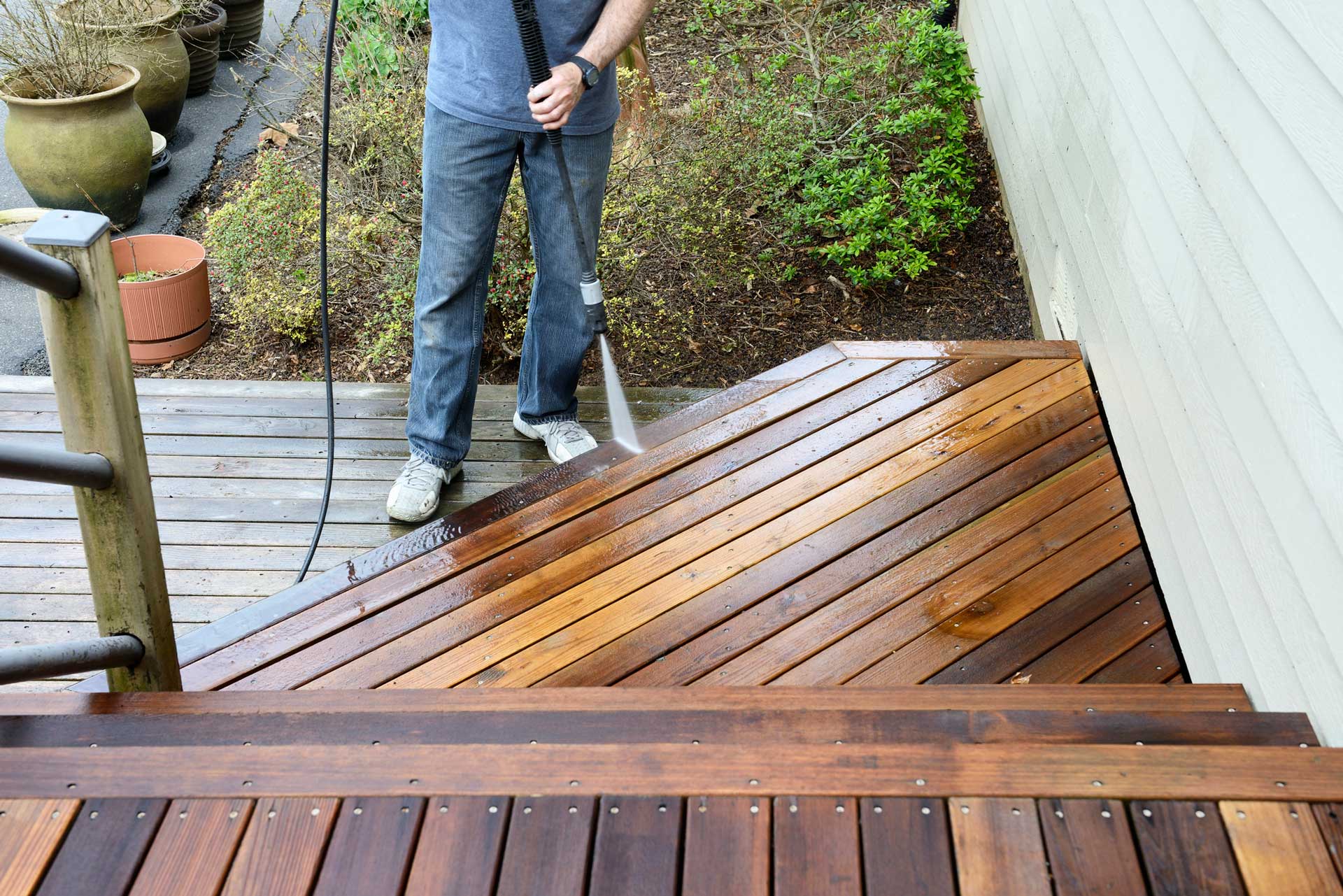 Man Washing Deck — Melbourne, Florida — A Absolute Mobile Auto Detailing