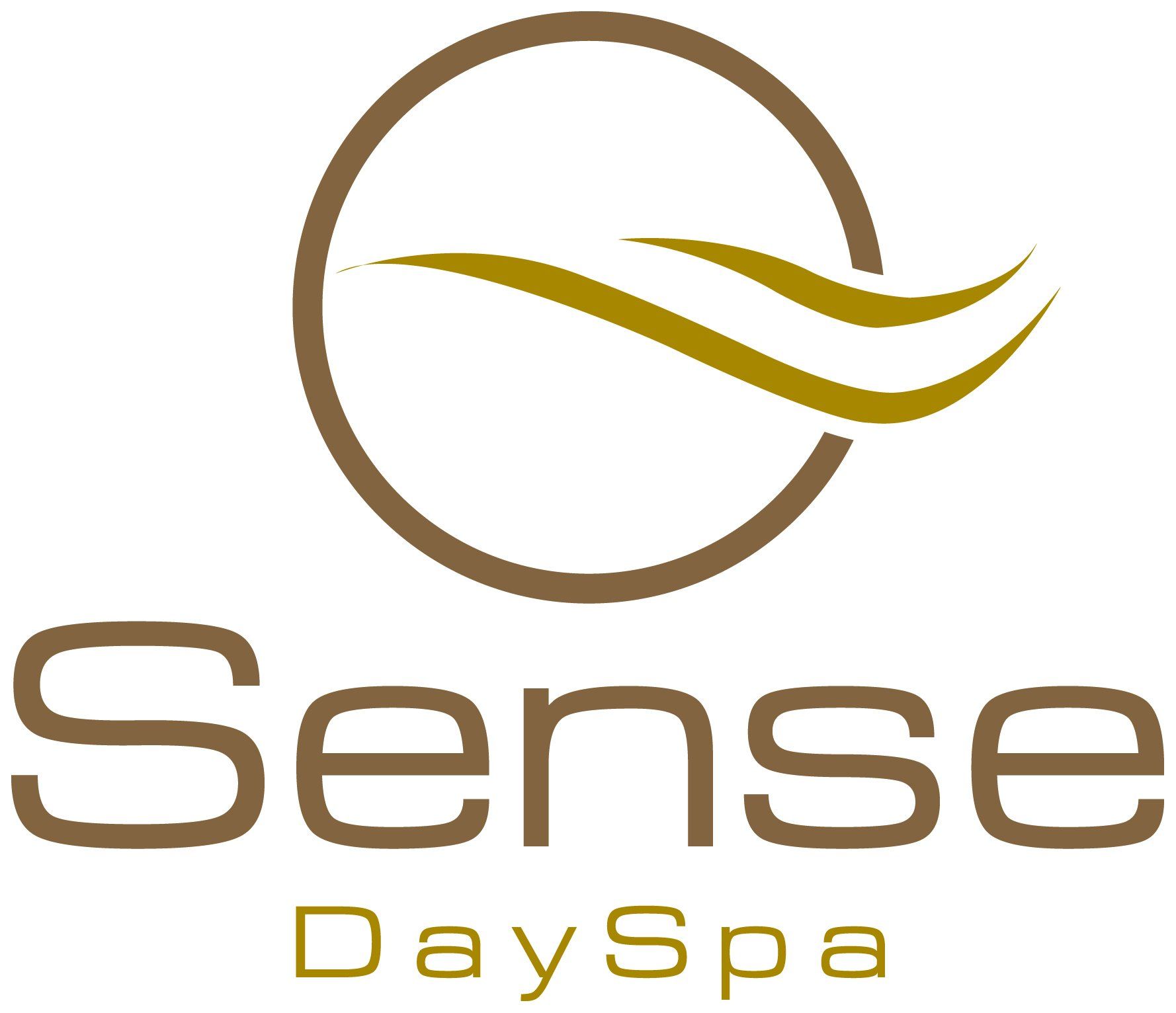 Das Logo des Sense Day Spa besteht aus einem Kreis mit einer Welle darin.