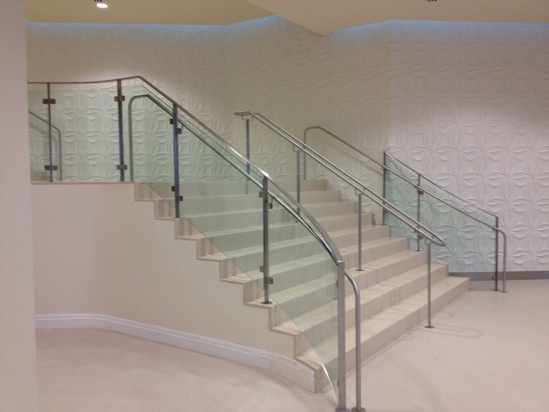Curved Glass Lobby Stairwell 