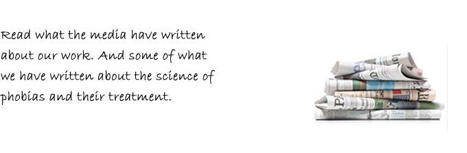 A  quote about media coverage and articles and research about glossophobia and the science and treatment of phobias