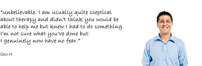 A once sceptical client with a testimonial about how he now has no fear of speaking in public