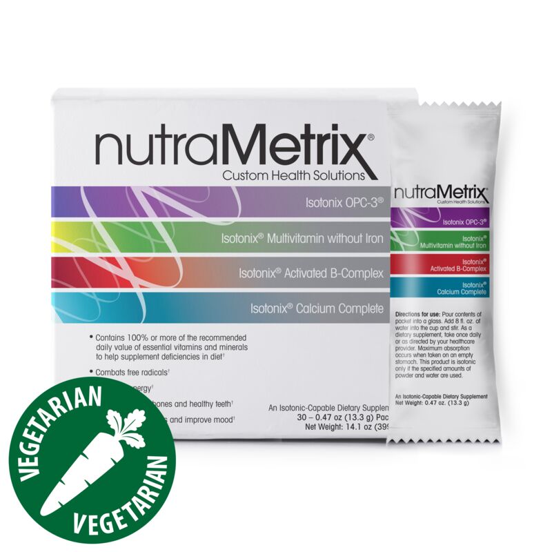 A package of nutrametrix with a carrot on it