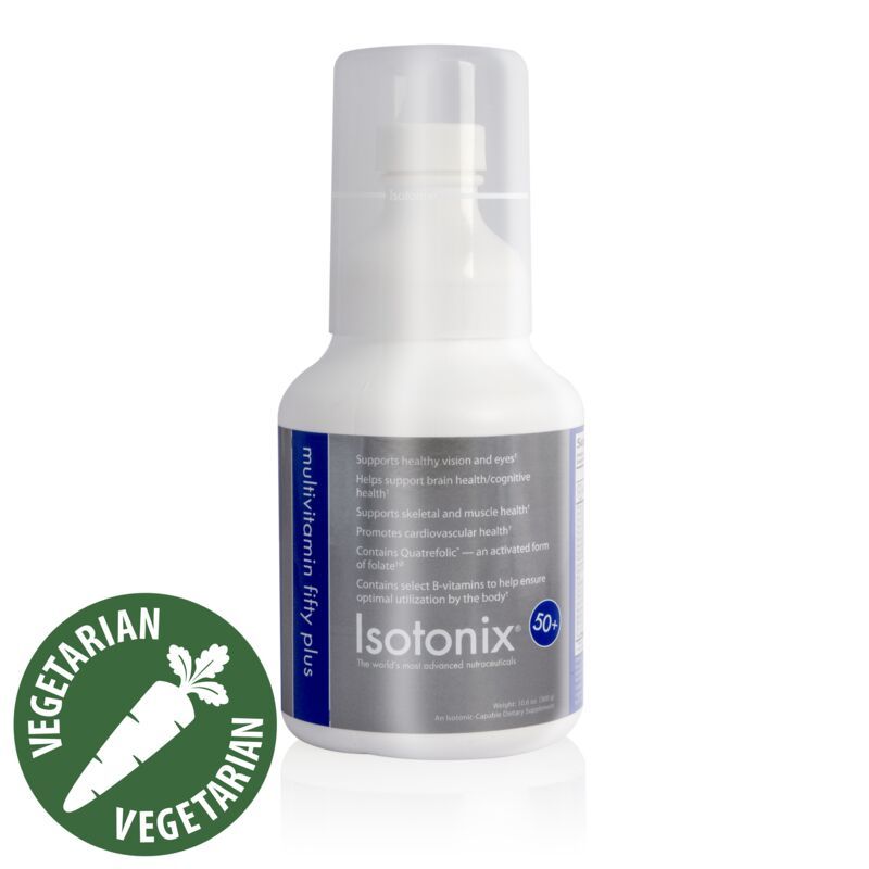 A bottle of isotonix with a carrot on the label