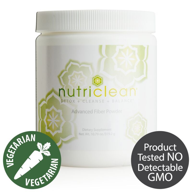 A jar of nutriclean advanced fiber powder