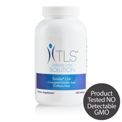 A bottle of tls weight loss solution with caffeine free