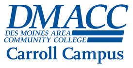 The logo for des moines area community college carroll campus