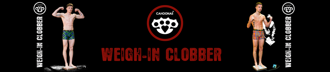 Cahoonas professional boxing weigh in clobber Josh Taylor boxer wears Cahoonas for weigh in