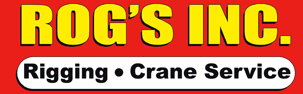 A logo for rog 's inc. rigging and crane service