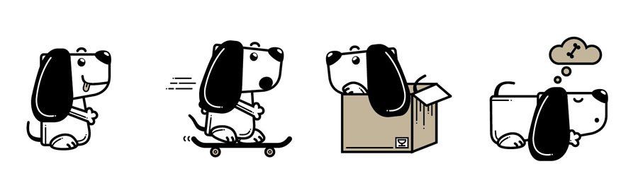Dog in moving box