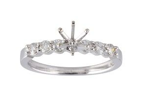 Diamond Rings — 14k White Diamond Gold Semi Mount in Warren, OH