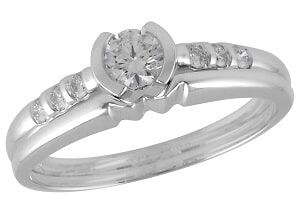 Diamond Rings — 14k Diamond Wedding Set in Warren, OH