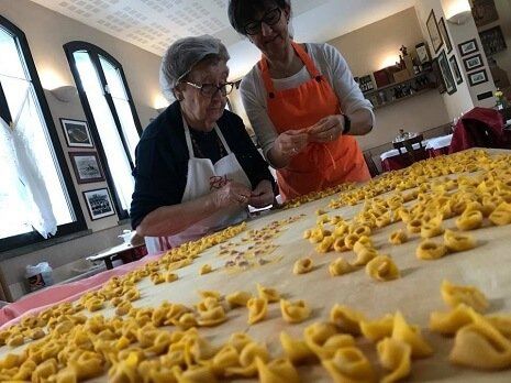 people admiring food