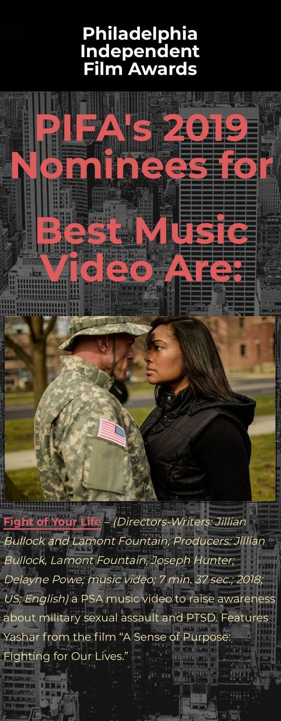 2019 Philadelphia Independent Film Awards Actor John J. Quinlan & Tamara Woods #JohnJQuinlan