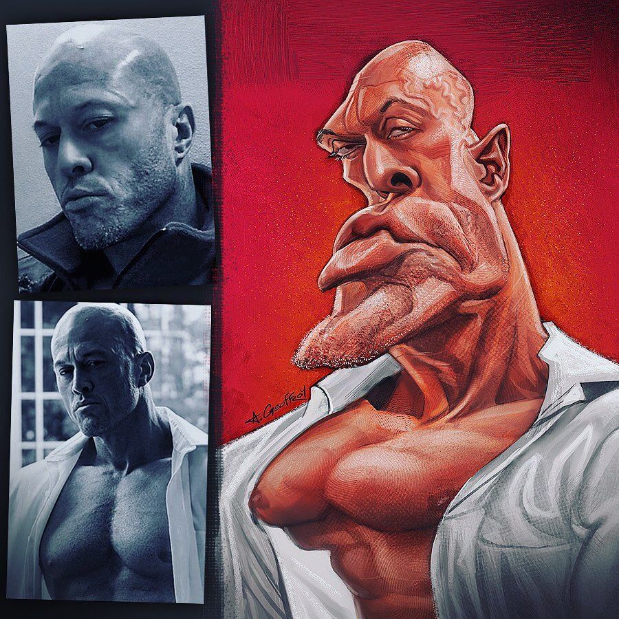 Actor John J. Quinlan aka Stoneface by Famous Celebrity Caricature Artist Anthony Geoffroy #JohnJQuinlan