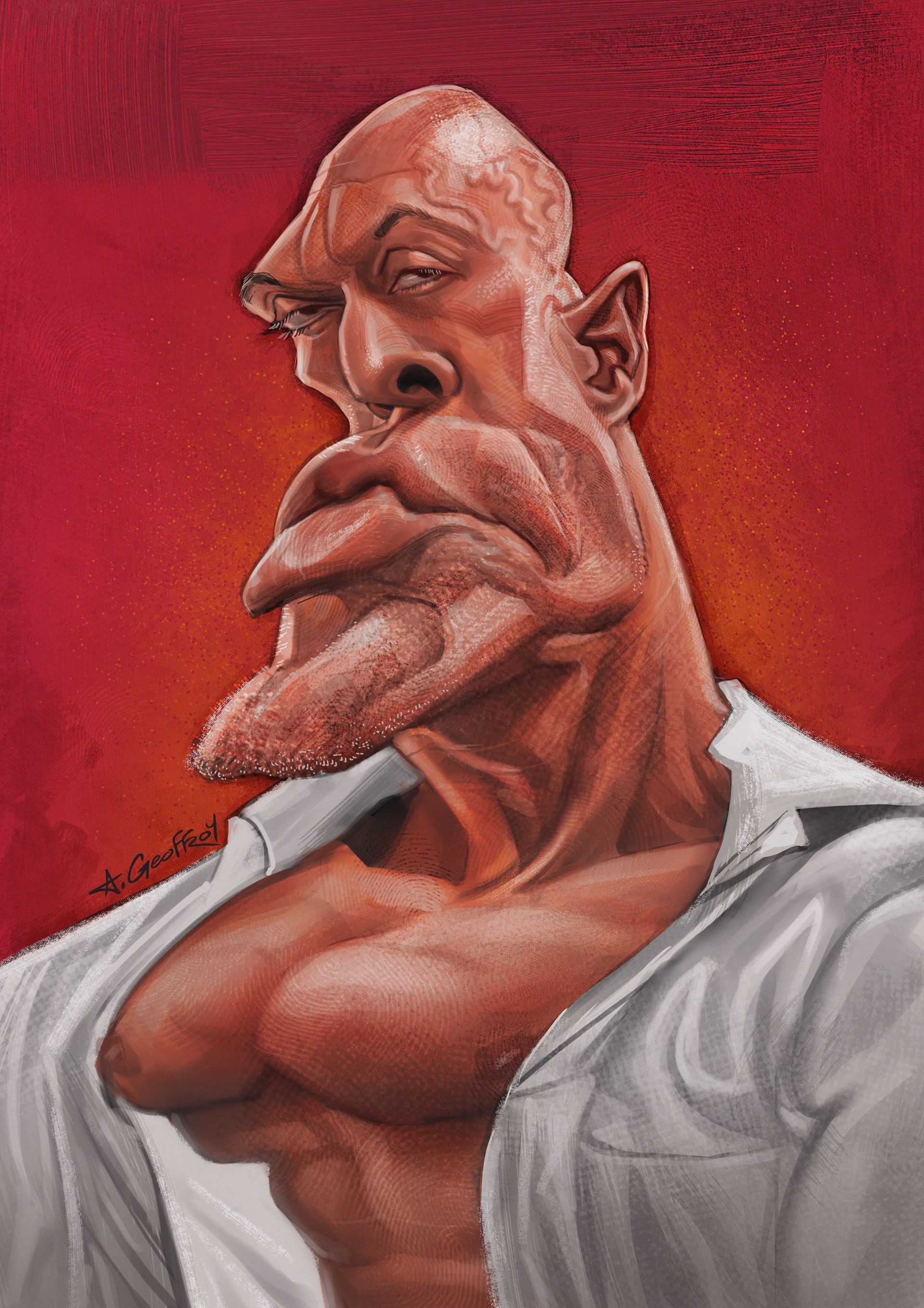 Actor John J. Quinlan aka Stoneface by Famous Celebrity Caricature Artist Anthony Geoffroy #JohnJQuinlan