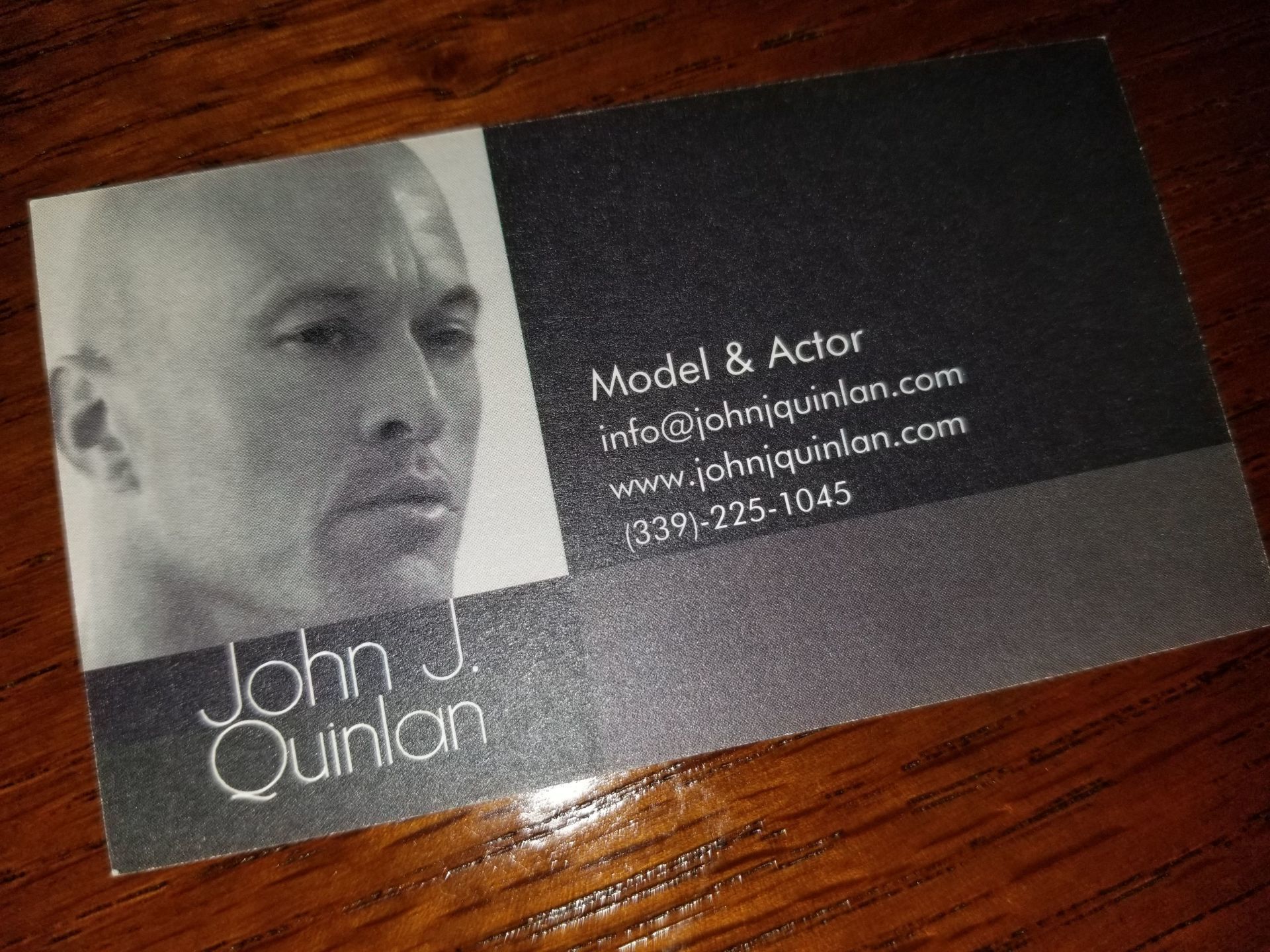 Award Winning Actor John J. Quinlan Business Card 5-2019 #JohnJQuinlan