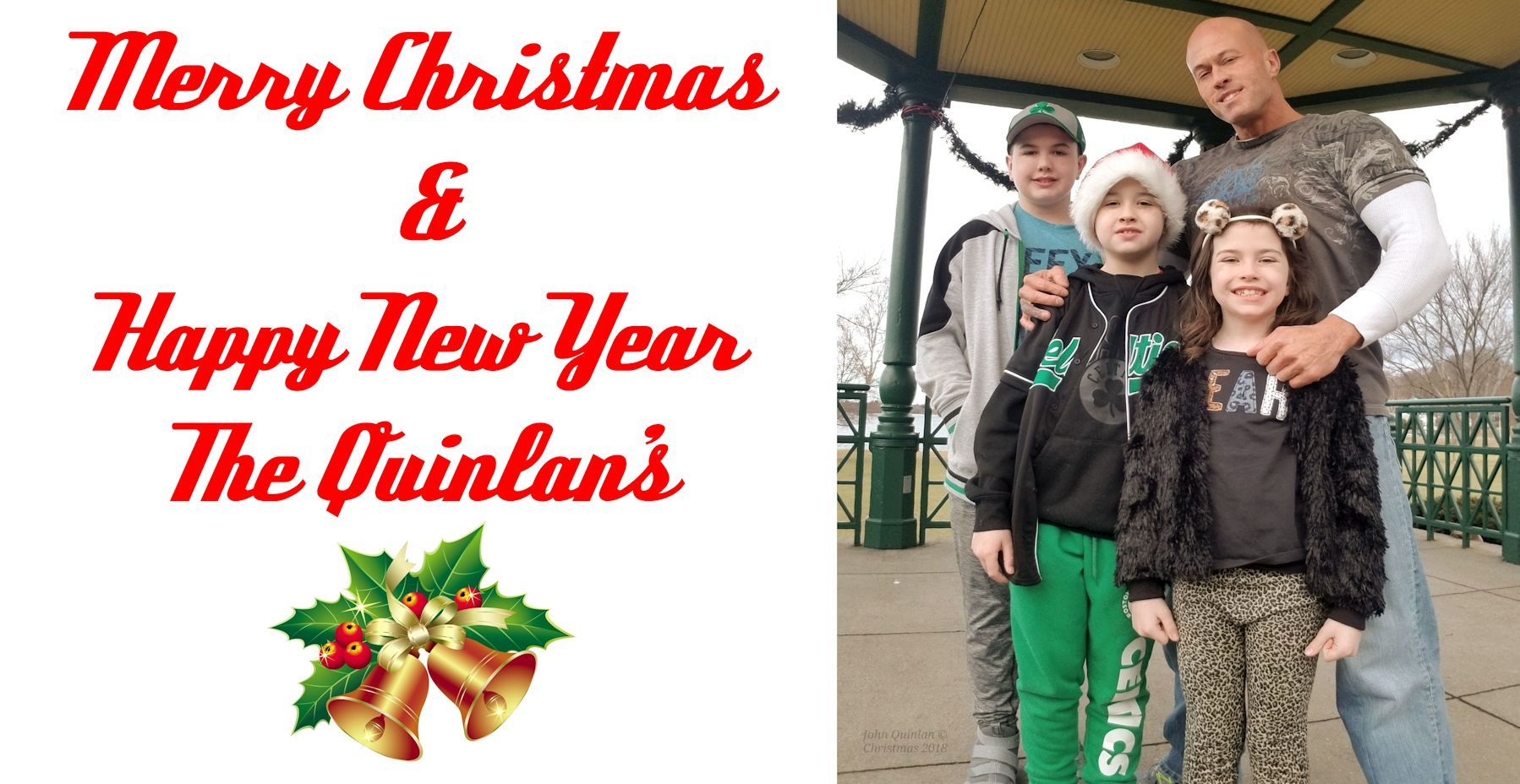 John Quinlan & 3 Children Merry Christmas Card 2018