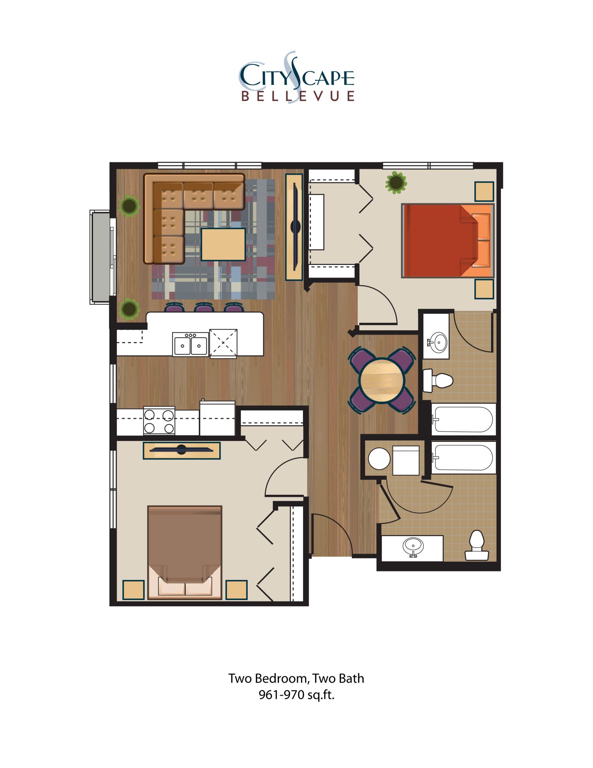 2 bedroom 2 bath