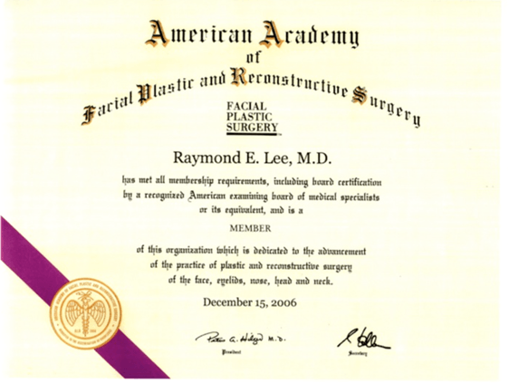 Treatment — Facial Plastic Surgery Certificate in Placentia, CA.