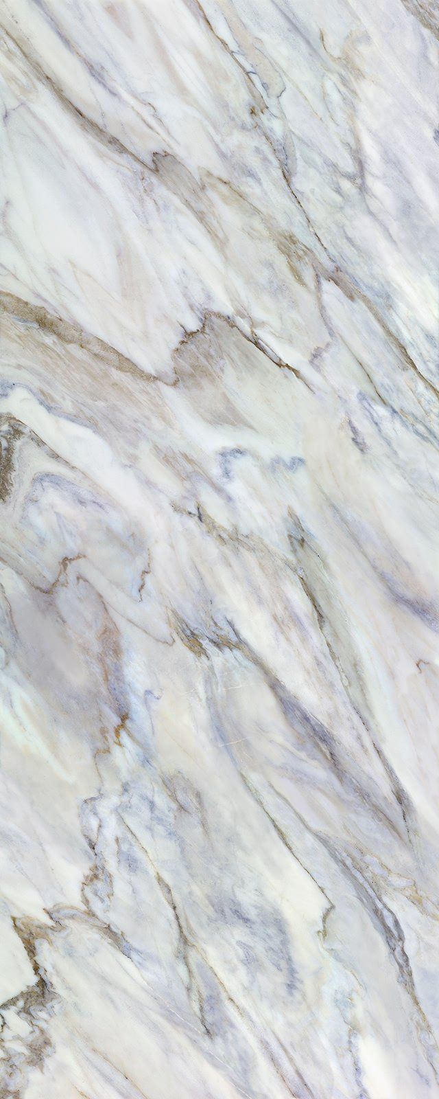 White marble with gray and blue veining.