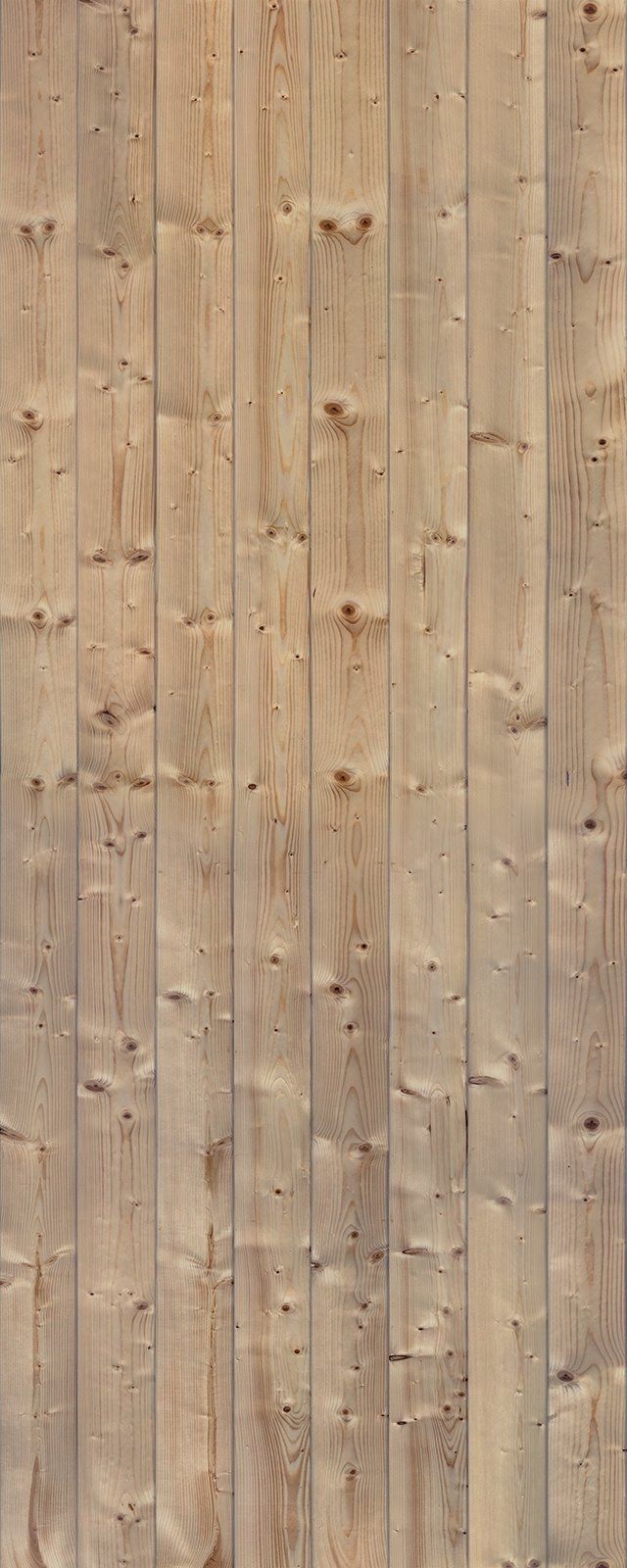 Vertical wooden planks with visible grain and knots, neutral brown color.