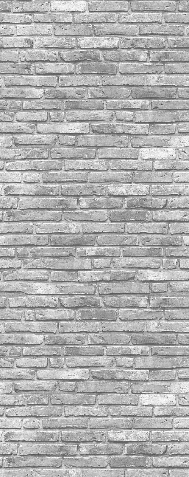 Gray brick wall.