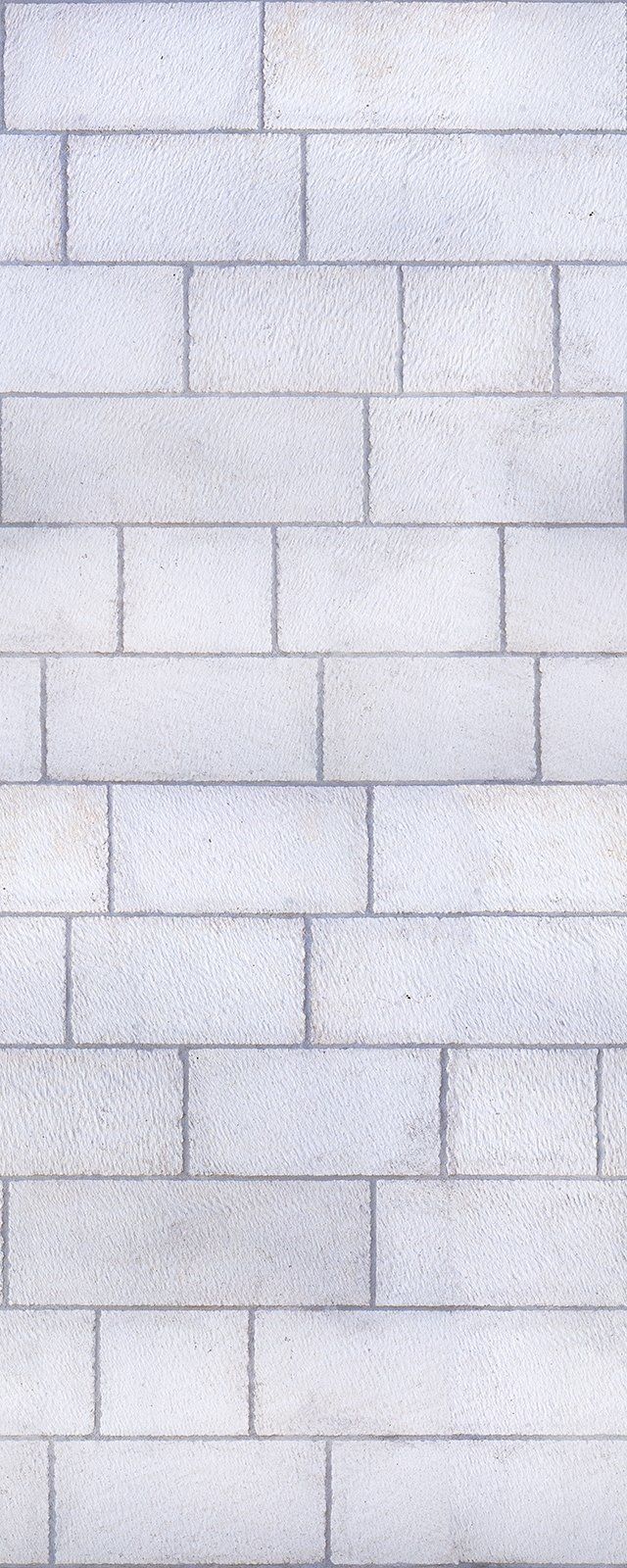 White rectangular brick wall.