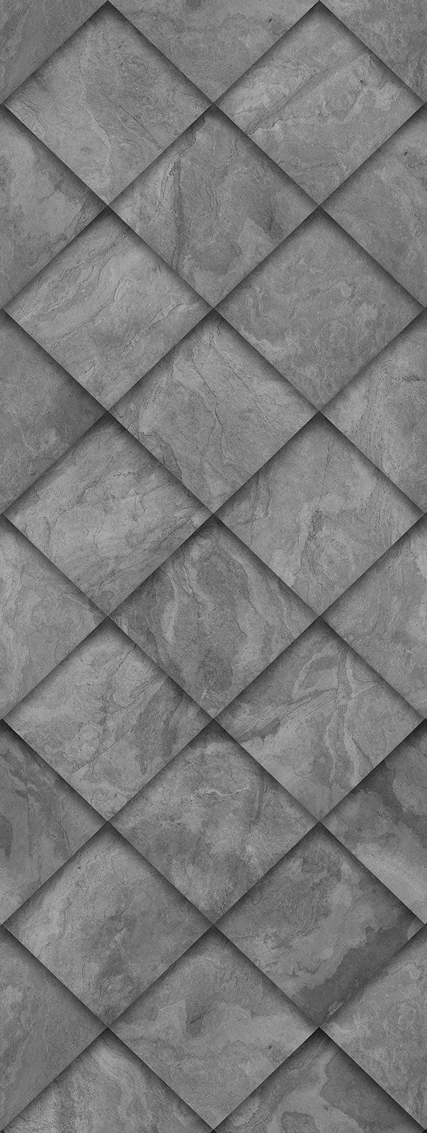 Gray, diamond-patterned texture, with each diamond slightly raised, creating a 3D effect.