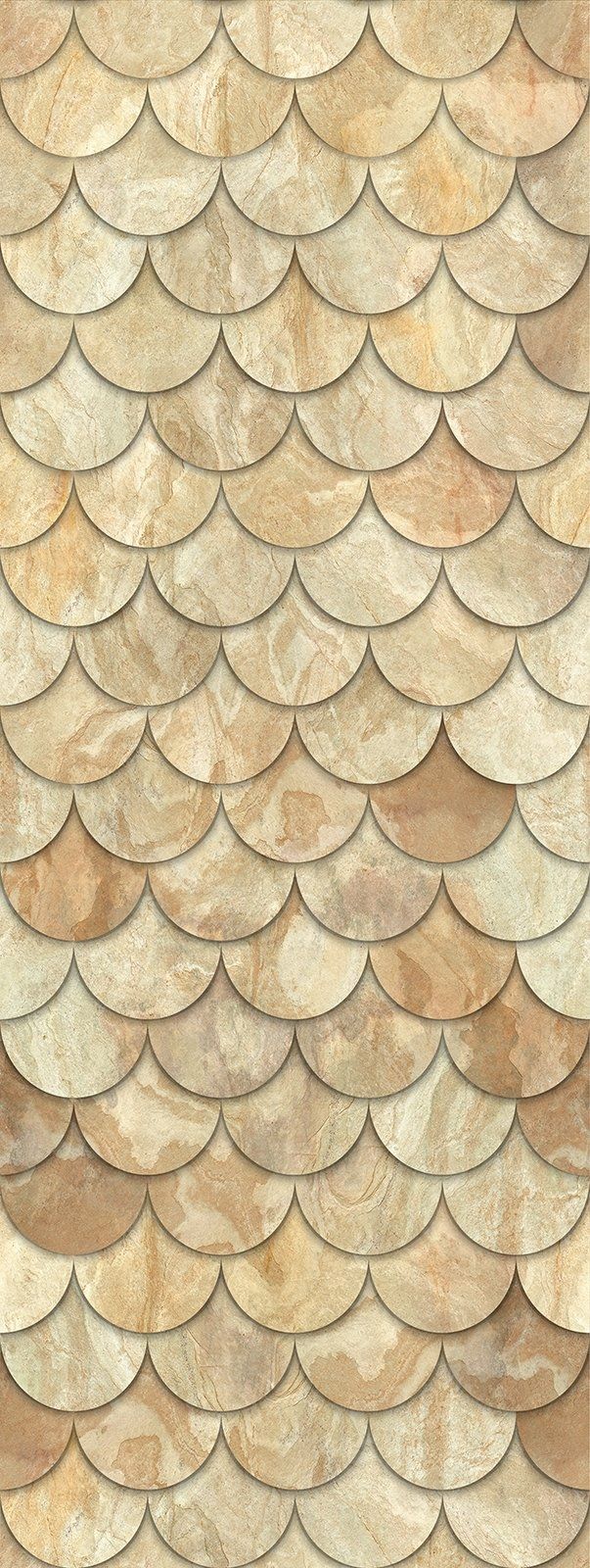 Beige fish-scale pattern.