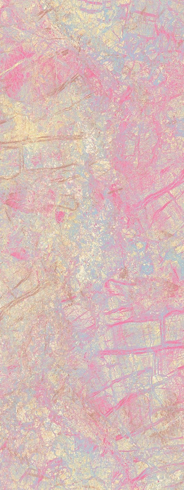 Pink, yellow, and white abstract background with a textured, marbled effect.